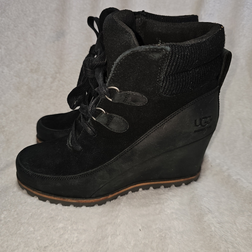 UGG Black Wedge Boots - Picture 6 of 12